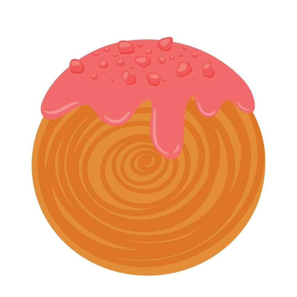 cromboloni gebakje icoon geanimeerd tekenfilm voedsel bakkerij vector illustratie