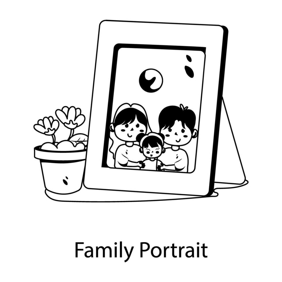 modieus familie portret vector