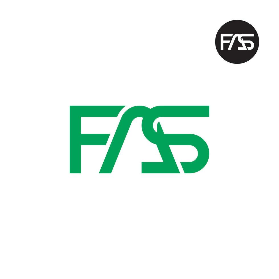 brief fas monogram logo ontwerp vector