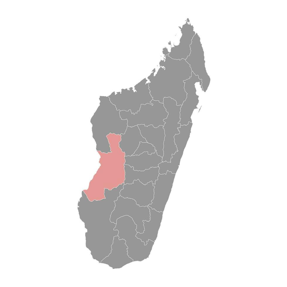 menabe regio kaart, administratief divisie van Madagascar. vector illustratie.