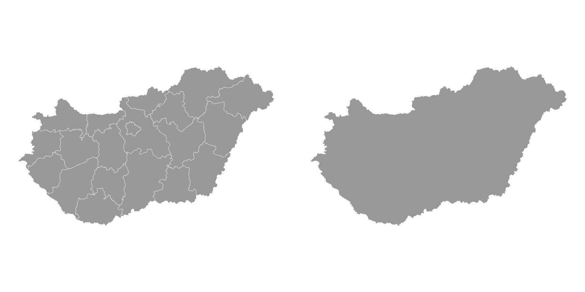 Hongarije grijs kaart met administratief districten. vector illustratie.