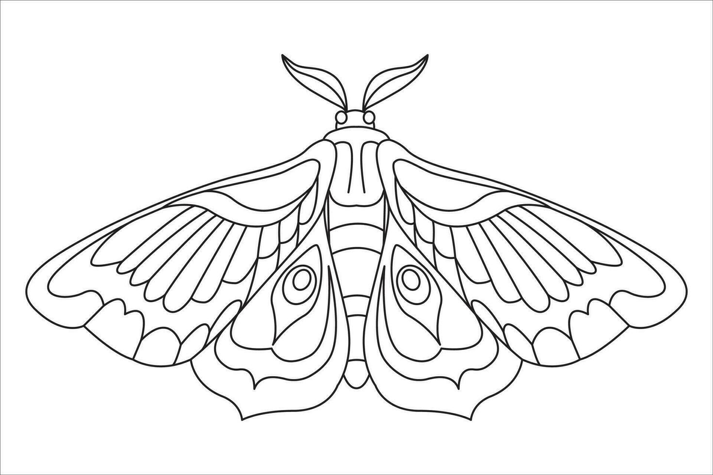vlinder zwart wit geïsoleerd schetsen illustratie. kleur bladzijde voor kinderen en volwassenen. vector