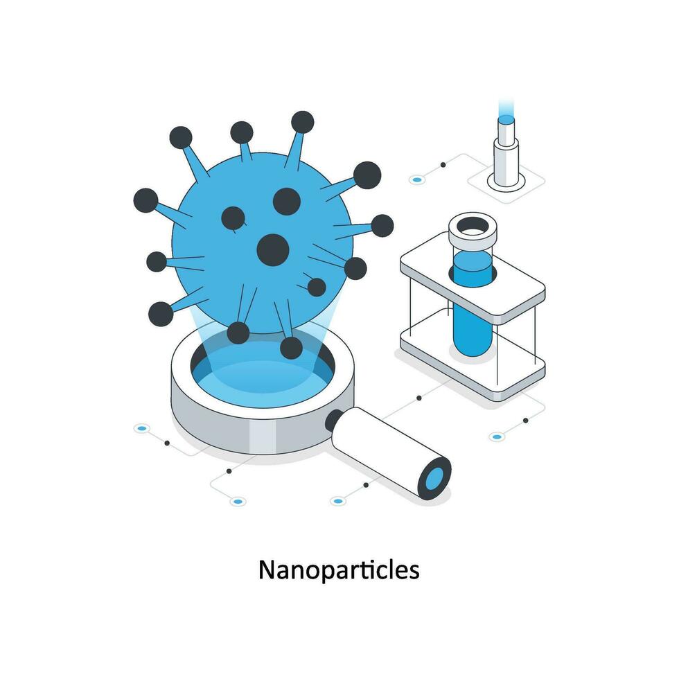 nanodeeltjes isometrische voorraad illustratie. eps het dossier vector