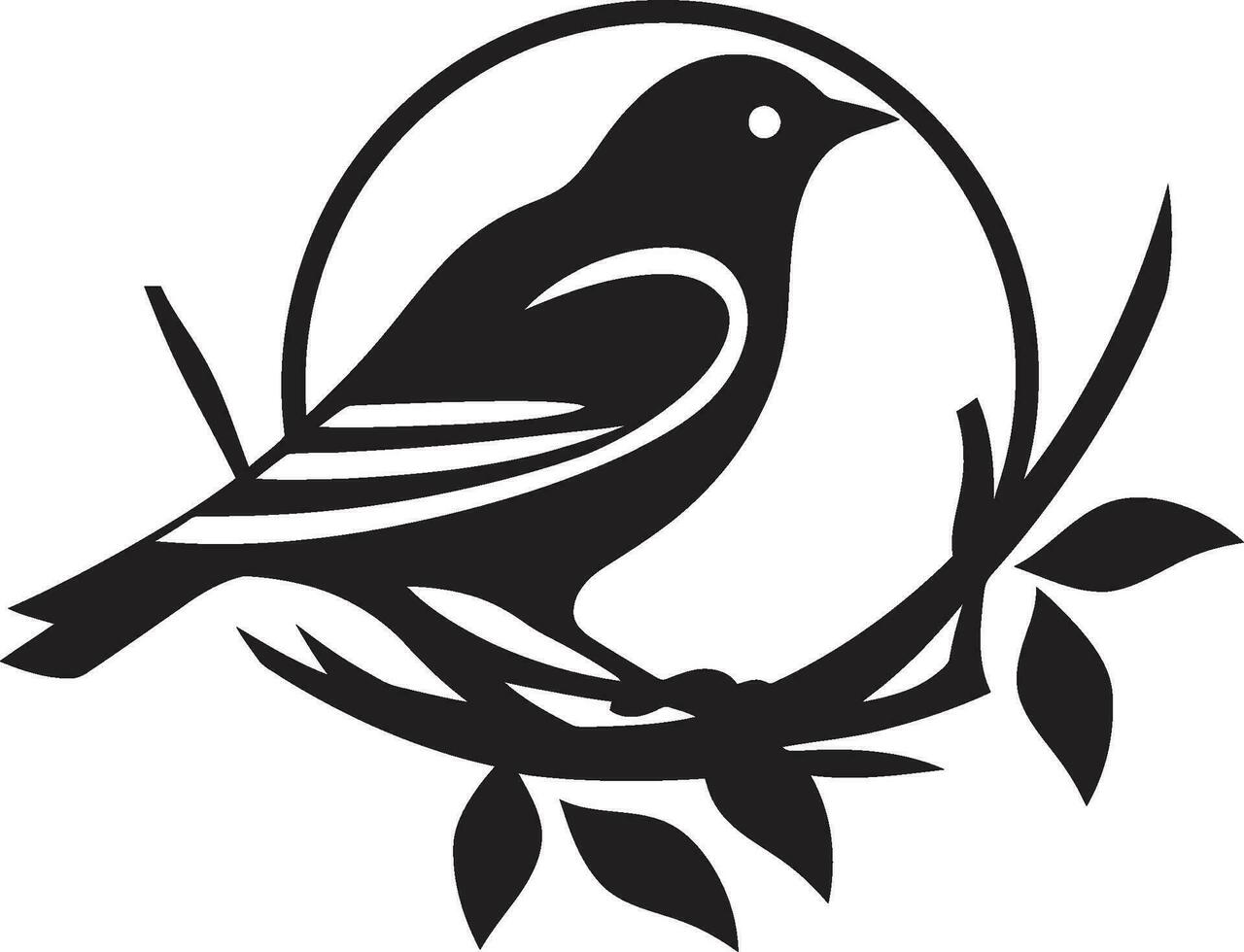 vogel s veilige haven vector nest logo volière bouwer zwart vogel icoon