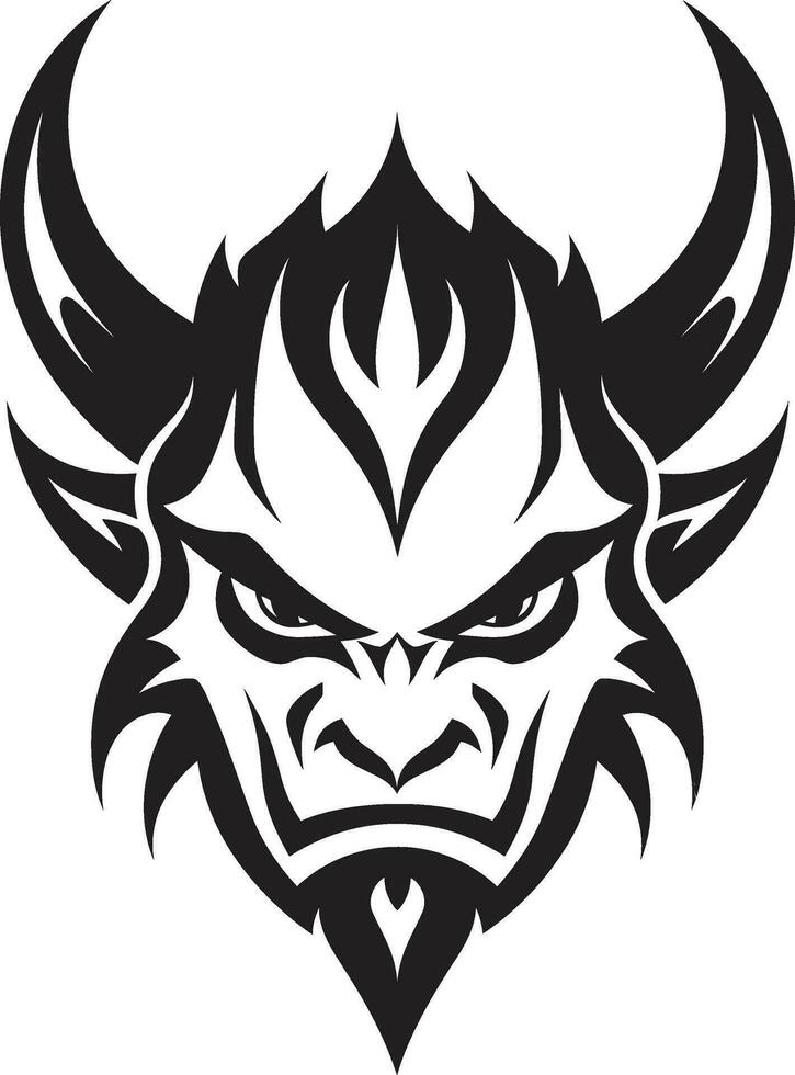 helse icoon agressief duivel s gezicht in vector het formulier duivels woede vector zwart logo van duivel s duivels gezicht