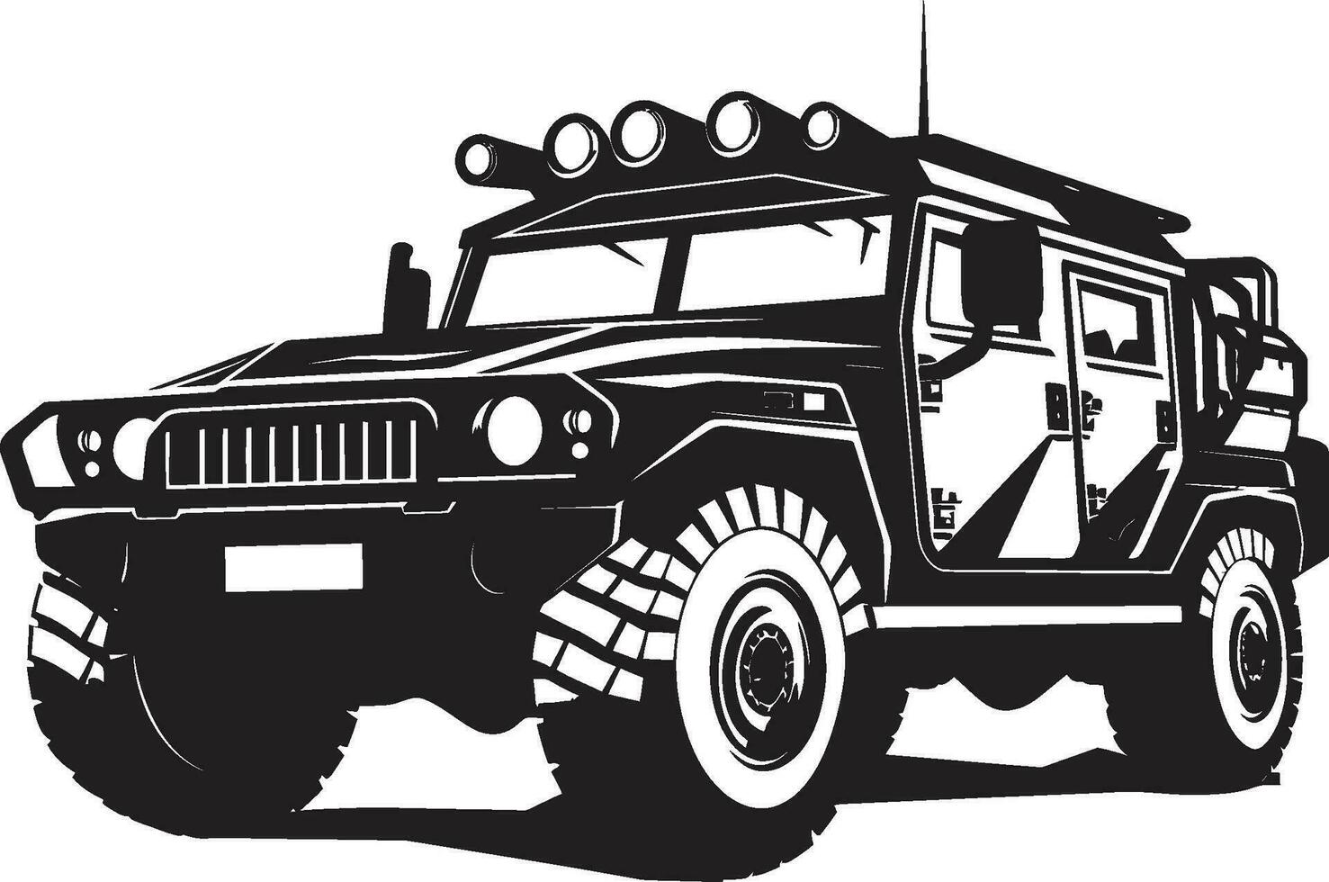 krijger s rijden zwart leger 4x4 symbool voogd rover leger vervoer embleem vector