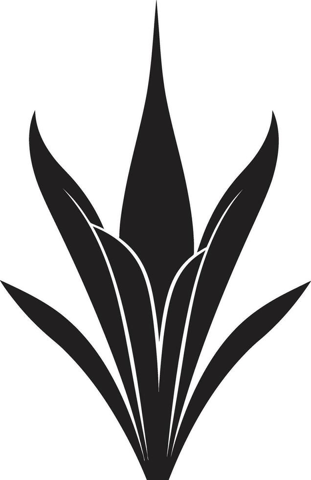 natuur s harmonie aloë vera zwart logo icoon botanisch vitaliteit vector aloë fabriek ontwerp