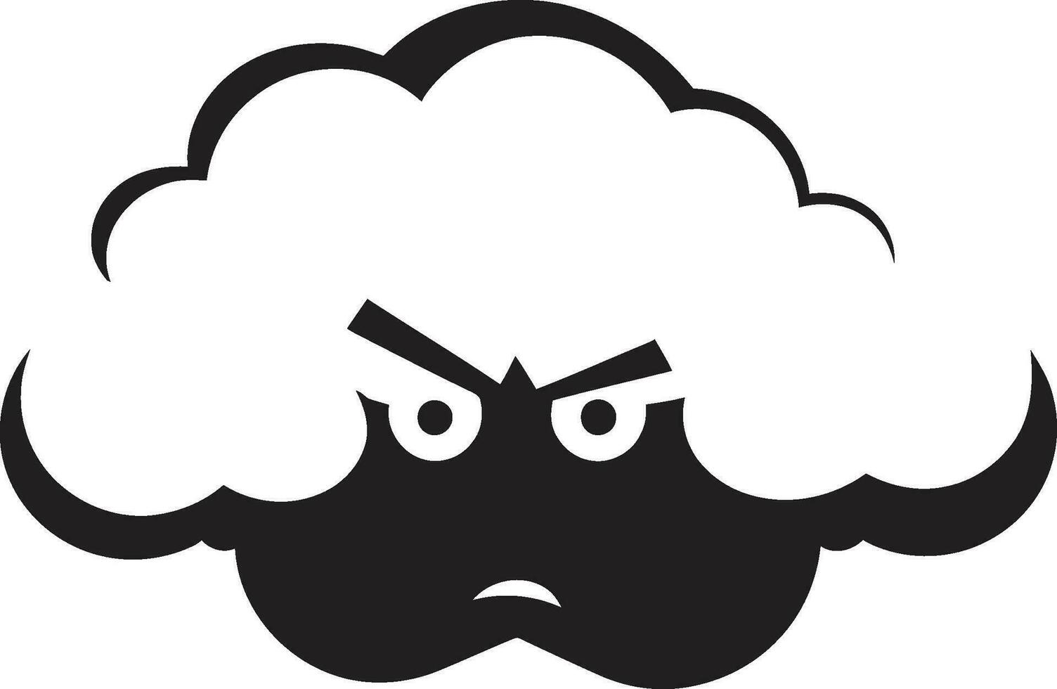 woedend nimbus boos wolk icoon ontwerp woedend storm zwart wolk logo icoon vector