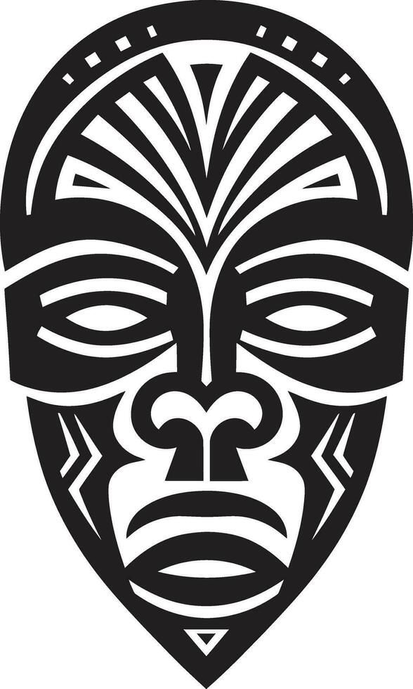 tijdloos schatten masker embleem in vector ingewikkeld erfenis Afrikaanse tribal embleem
