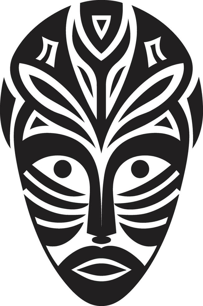 symbolisch raadsel Afrikaanse tribal vector icoon tijdloos traditie vector embleem van tribal masker