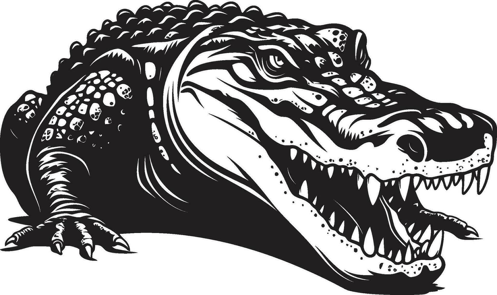 woest dominantie alligator zwart vector logo rivier- soeverein vector zwart alligator icoon