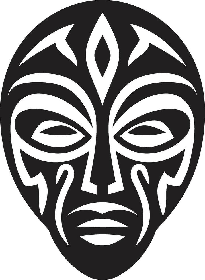 tribal fluistert Afrikaanse masker embleem mysticus erfgoed tribal vector ontwerp