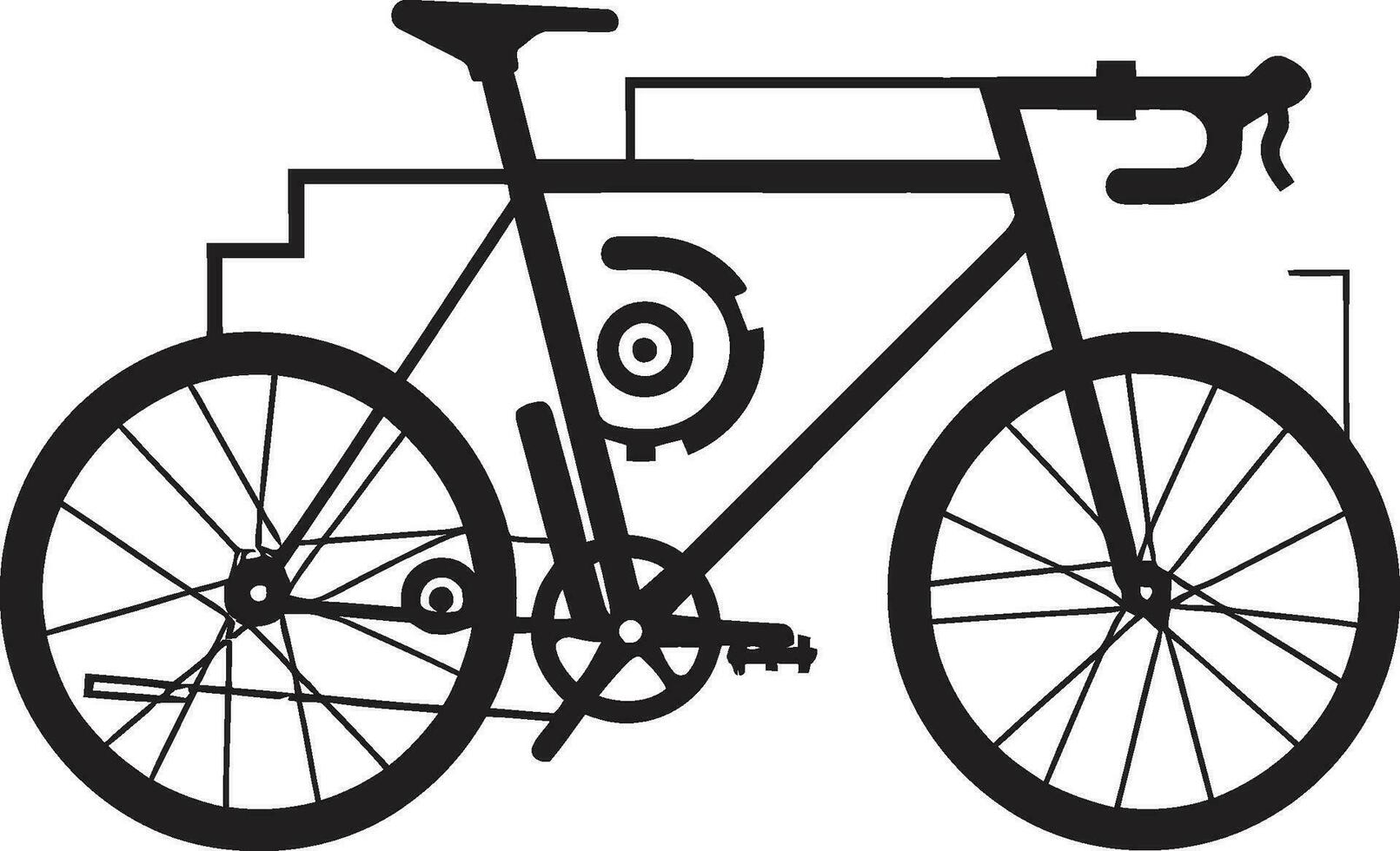 klassiek wiel zwart fiets icoon ontwerp fietskunst strak zwart fiets embleem vector