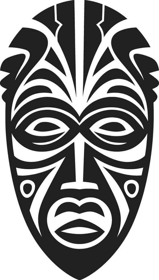 etnisch raadsel zwart icoon van tribal masker tribal tapijtwerk Afrikaanse masker vector symbool