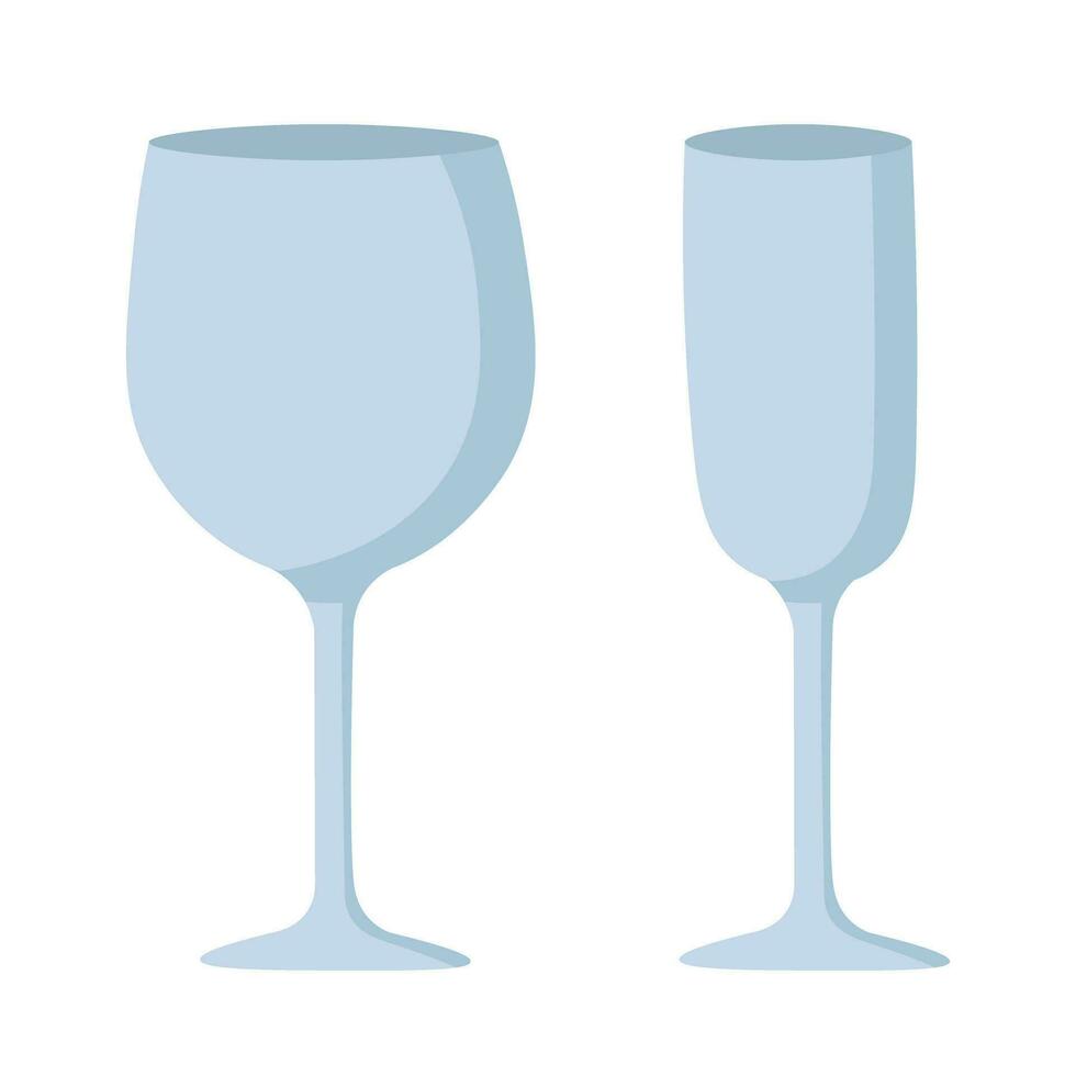 tekening vlak clip art. leeg drinken glas vector