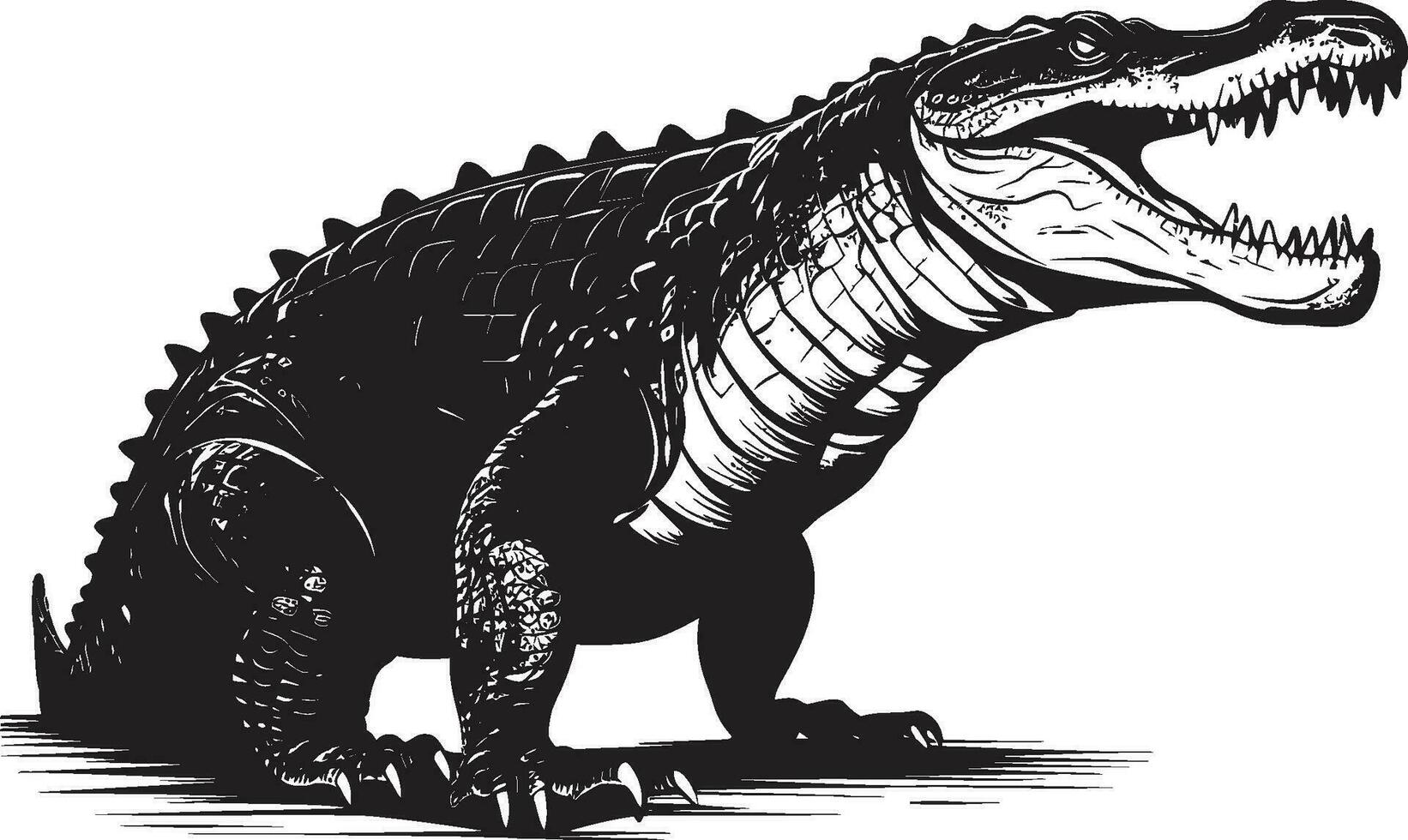sinister stalker zwart alligator embleem wilde kalmte alligator zwart vector logo