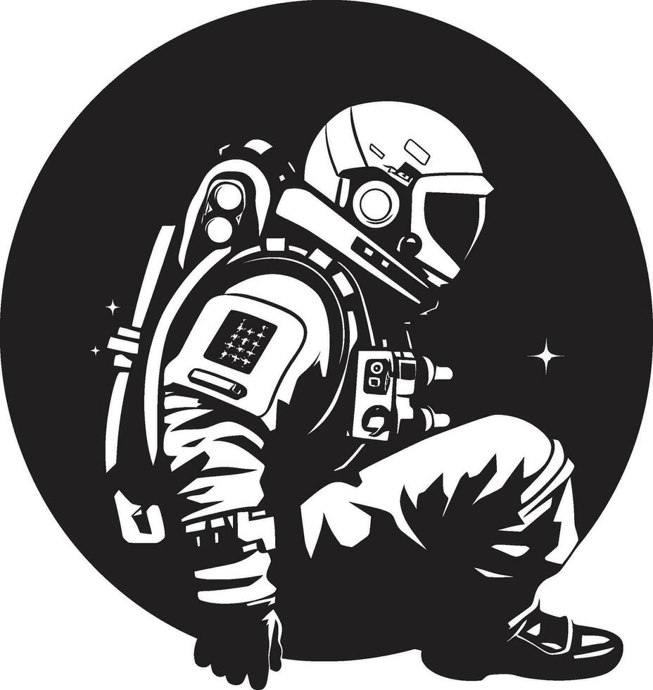 galactisch reiziger astronaut symbool ontwerp stellair navigator vector ruimtepak icoon