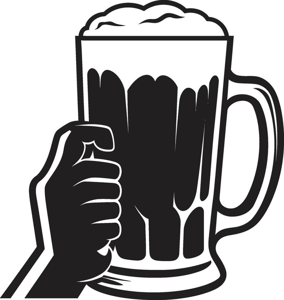 ambacht ale symbool zwart bier stein proost icoon vector bier kroes