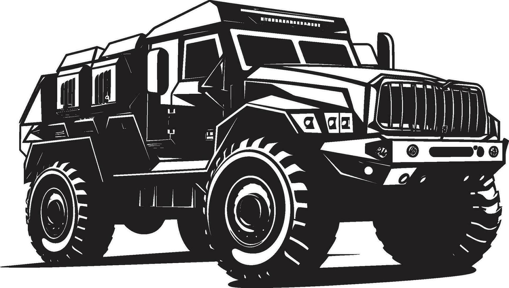 krijger s rijden zwart leger 4x4 logo gevecht kruiser vector leger symbool