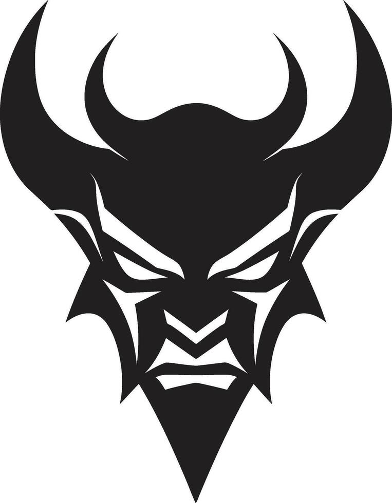 hellevuur blik vector zwart logo van duivel s intensiteit demonische woede agressief duivel s gezicht in iconisch vector