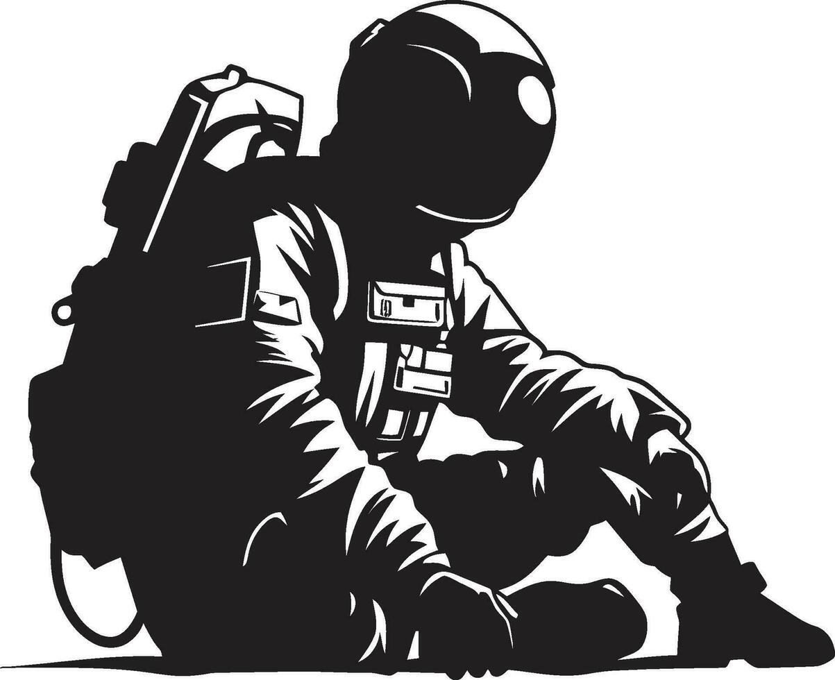 nul zwaartekracht ontdekkingsreiziger astronaut vector icoon orbital reiziger zwart astronaut embleem