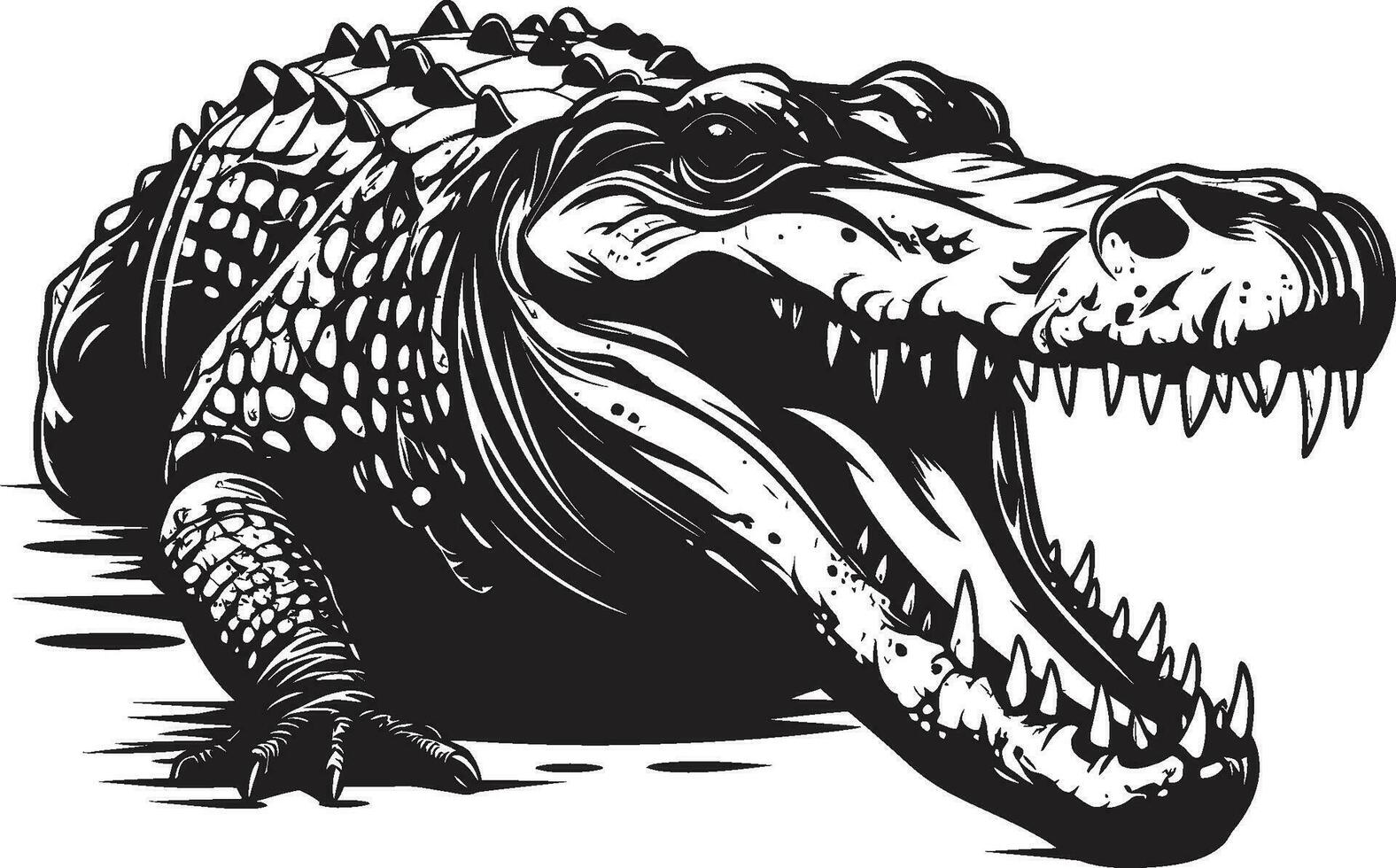 schaal soeverein vector zwart alligator icoon ongetemd majesteit zwart alligator embleem