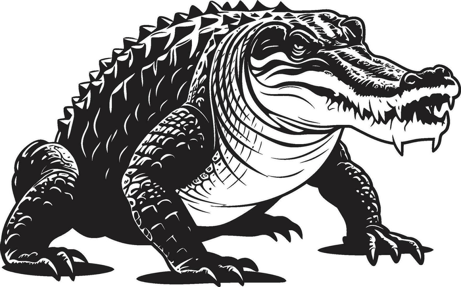 woest majesteit alligator vector logo oer jager zwart alligator icoon