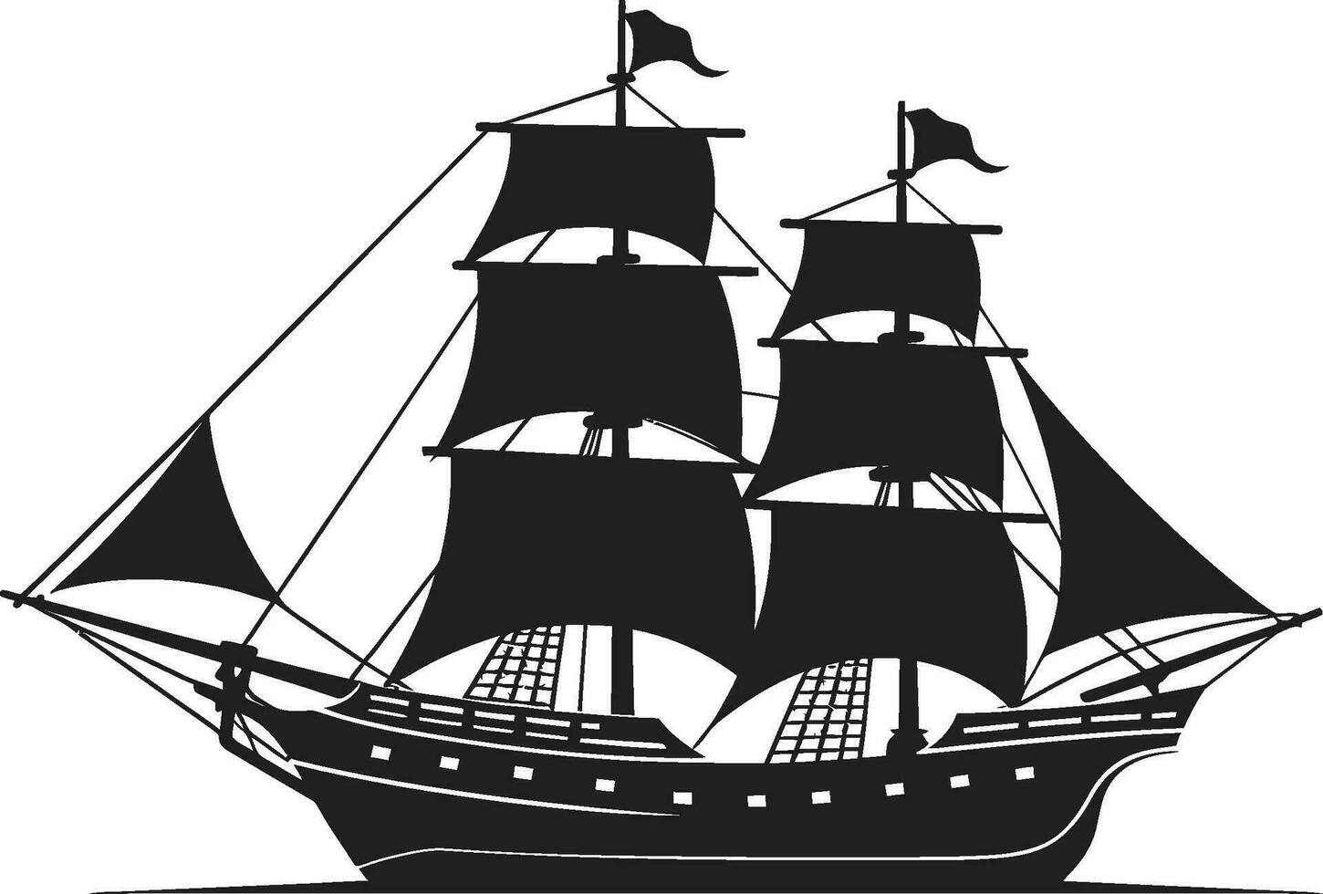 oud odyssee vector oude schip maritiem relikwie zwart schip icoon ontwerp