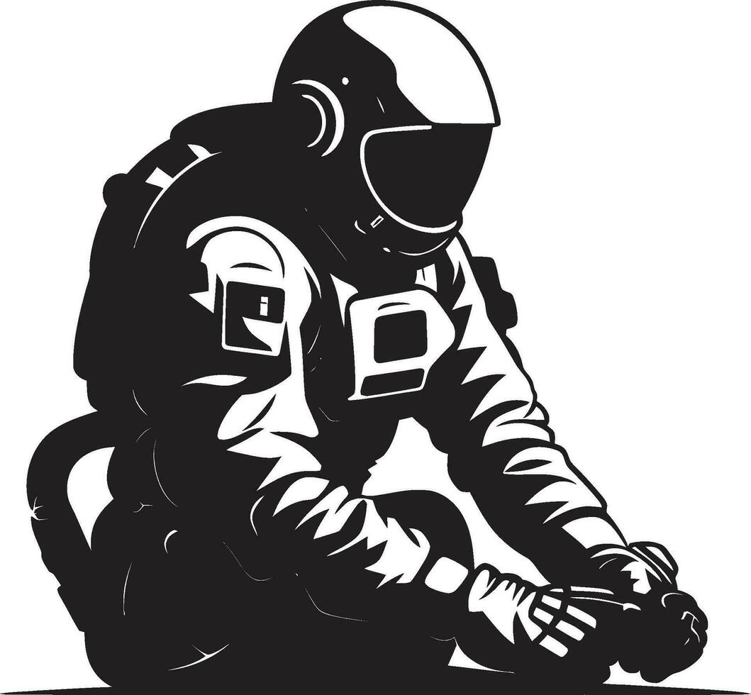 galactisch reiziger astronaut symbool ontwerp stellair navigator vector ruimtepak icoon