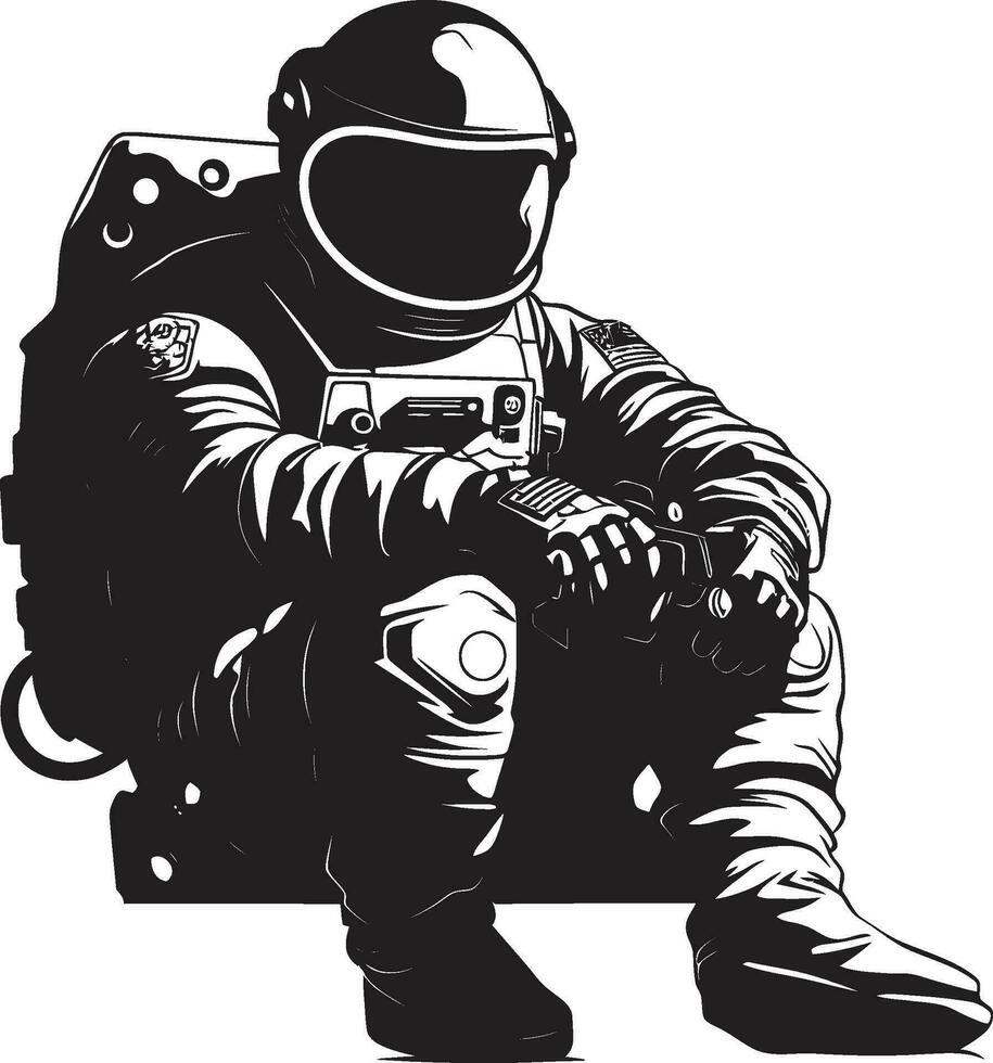 galactisch reiziger astronaut symbool ontwerp stellair navigator vector ruimtepak icoon