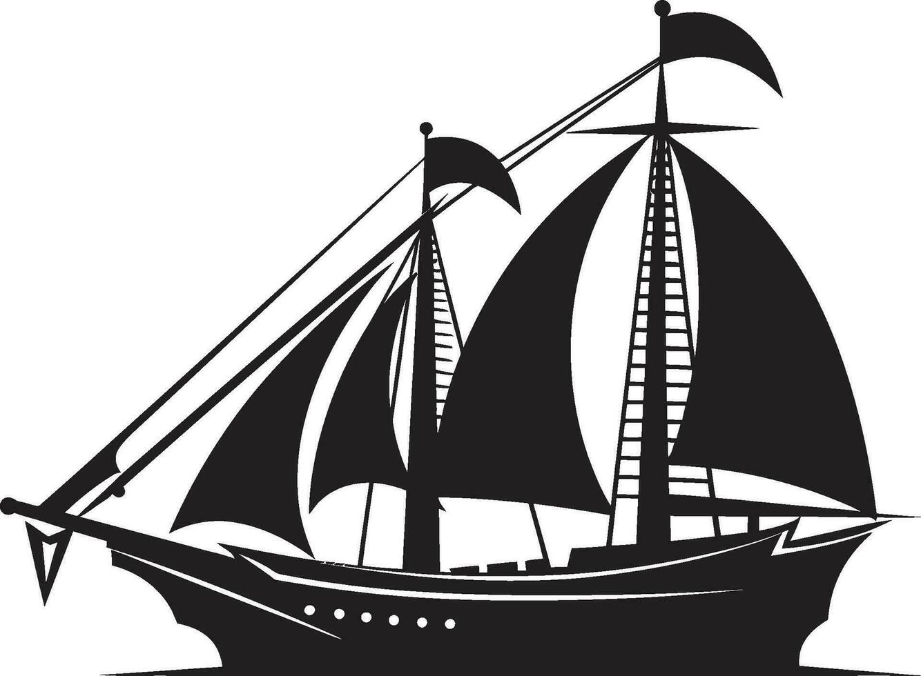 wijnoogst zeevaart vector oude schip oud zeelieden zwart schip icoon ontwerp