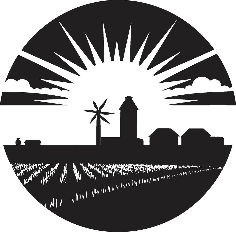 landelijk essence zwart logo voor landbouw boerderij veilige haven agrarisch vector icoon