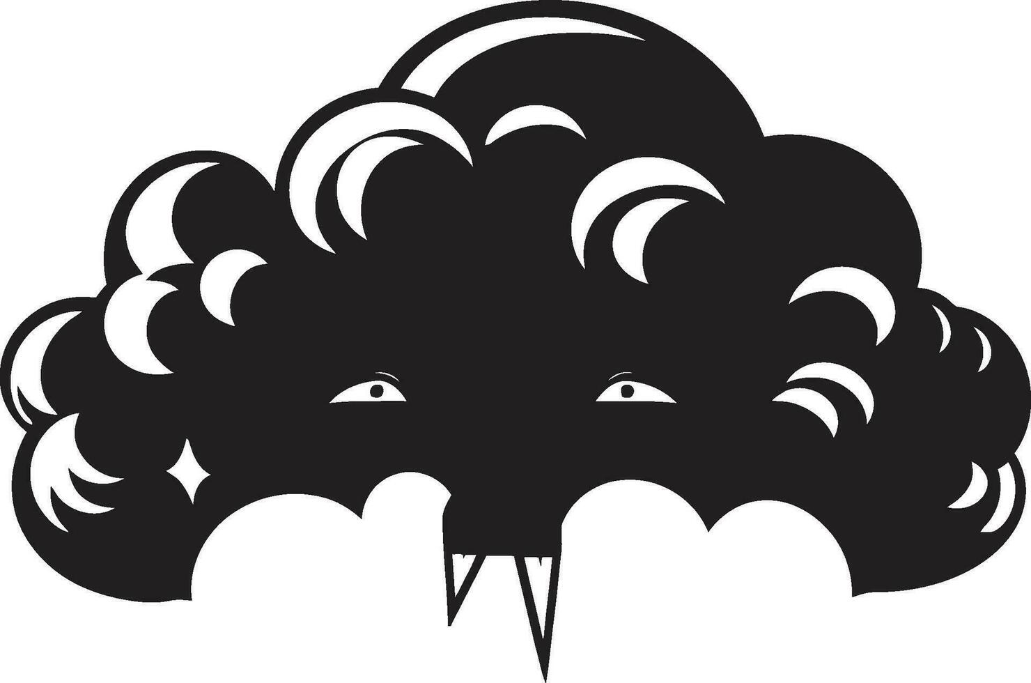 turbulent woede boos tekenfilm wolk ontwerp donderend woede vector boos wolk embleem