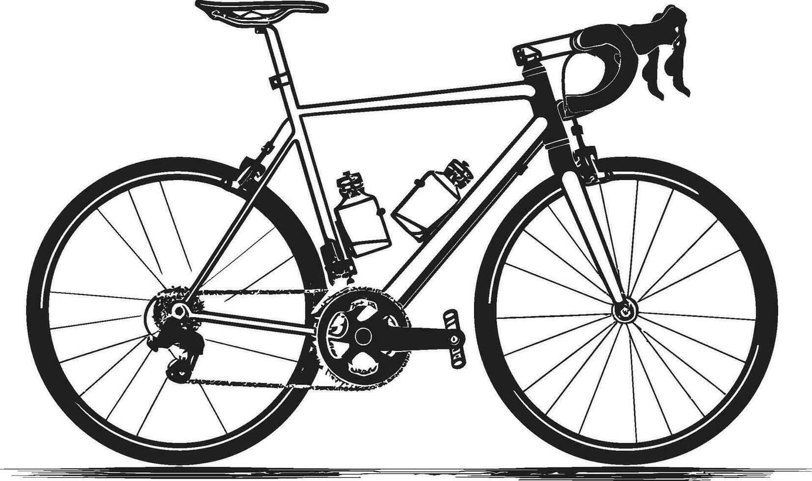 klassiek wiel zwart fiets icoon ontwerp fietskunst strak zwart fiets embleem vector