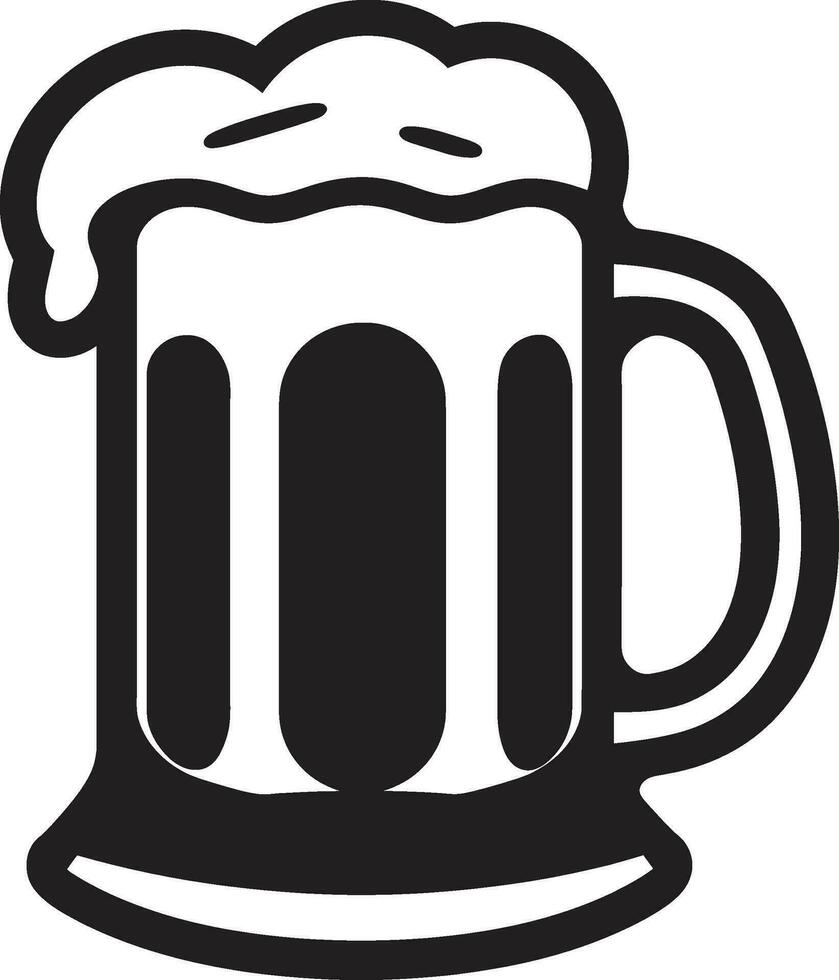 proost embleem zwart bier kroes sluw lager vector mok logo ontwerp