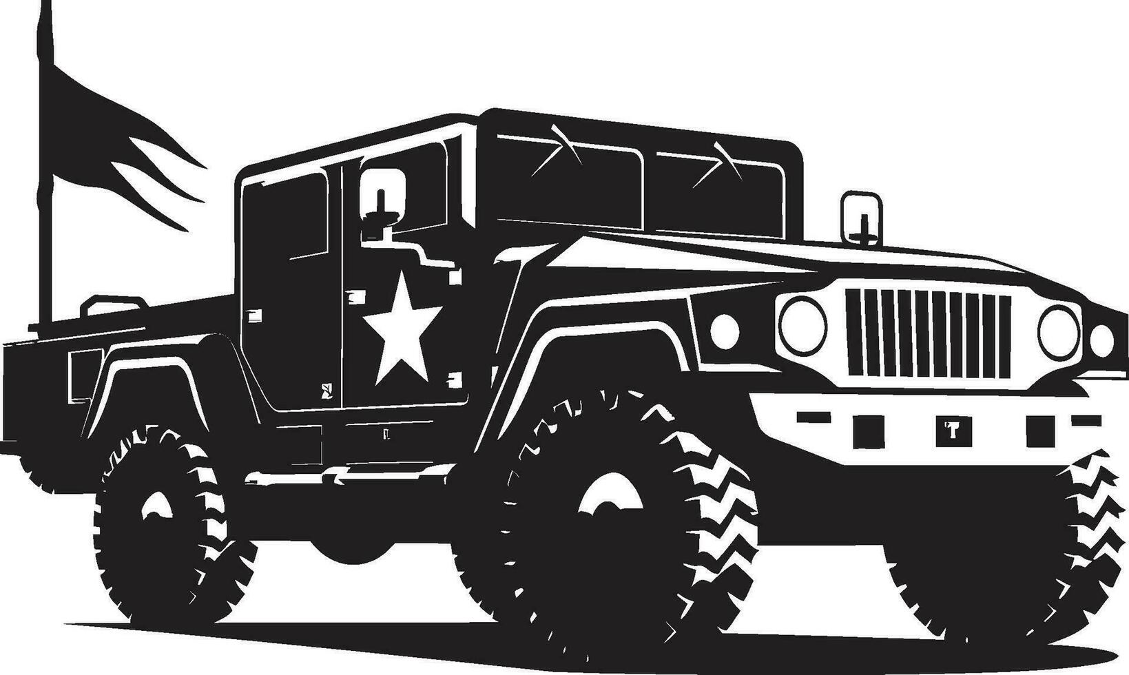 militant Pathfinder vector leger suv icoon strijd klaar expeditie 4x4 zwart logo