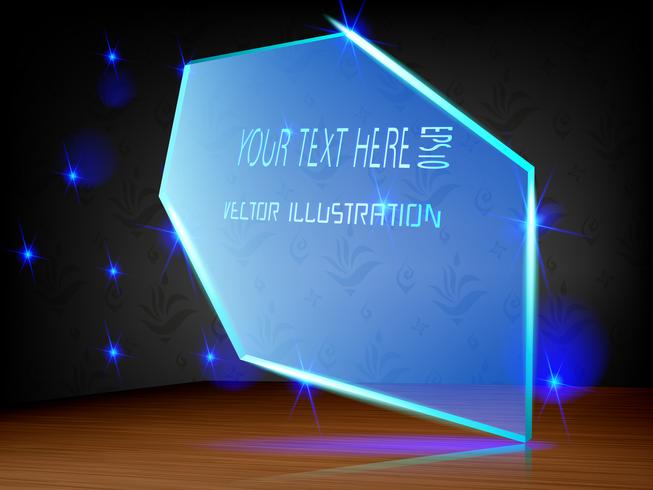 Acryl label LED-licht decoratie op het etiket. vector