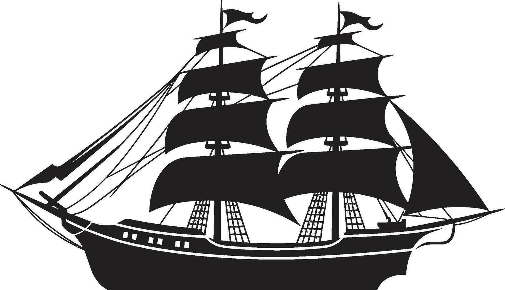 antiek maritiem zwart logo icoon ontwerp historisch navigator vector oude schip