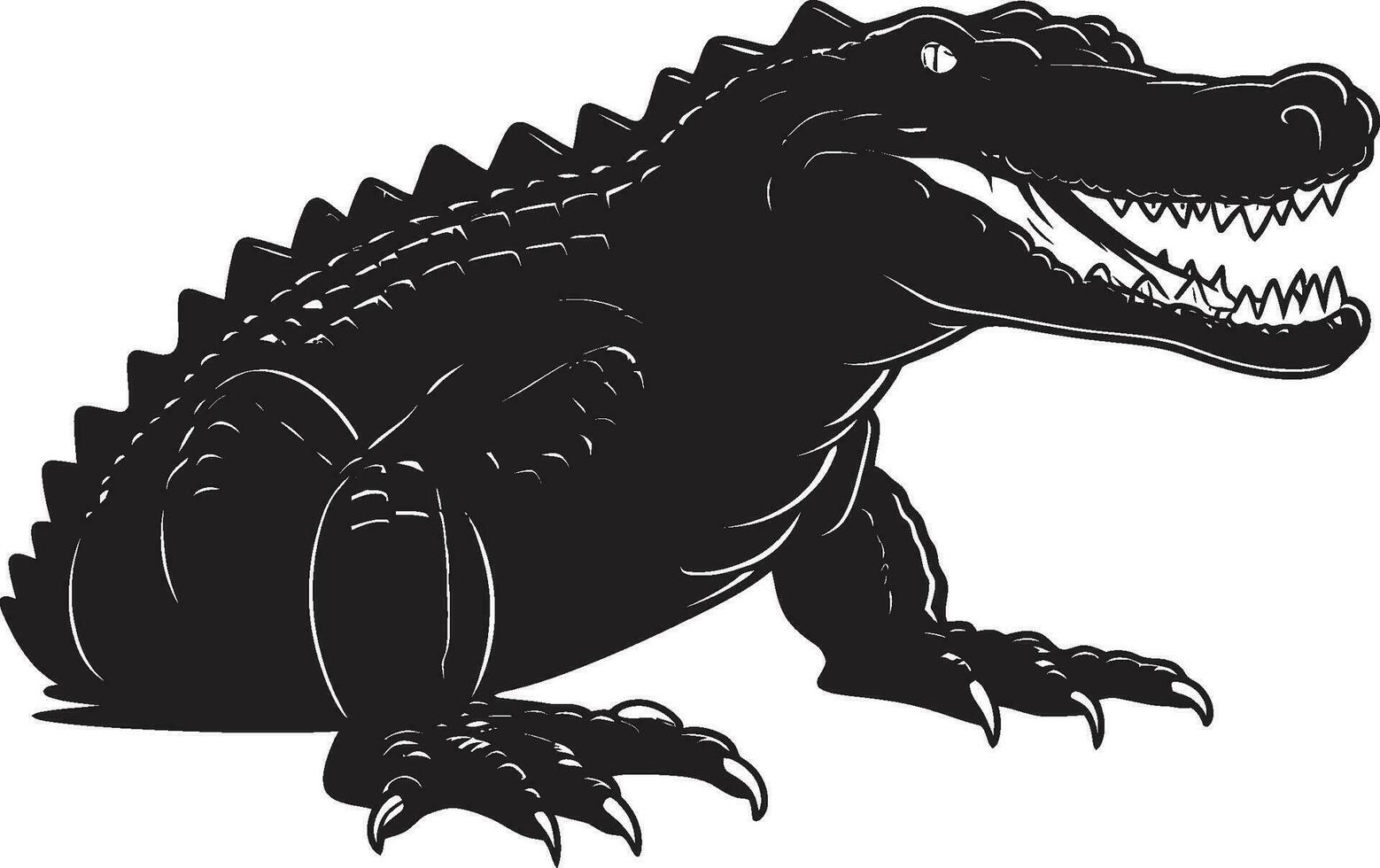 wildernis roofdier alligator embleem ontwerp oerwoud voogd vector alligator icoon