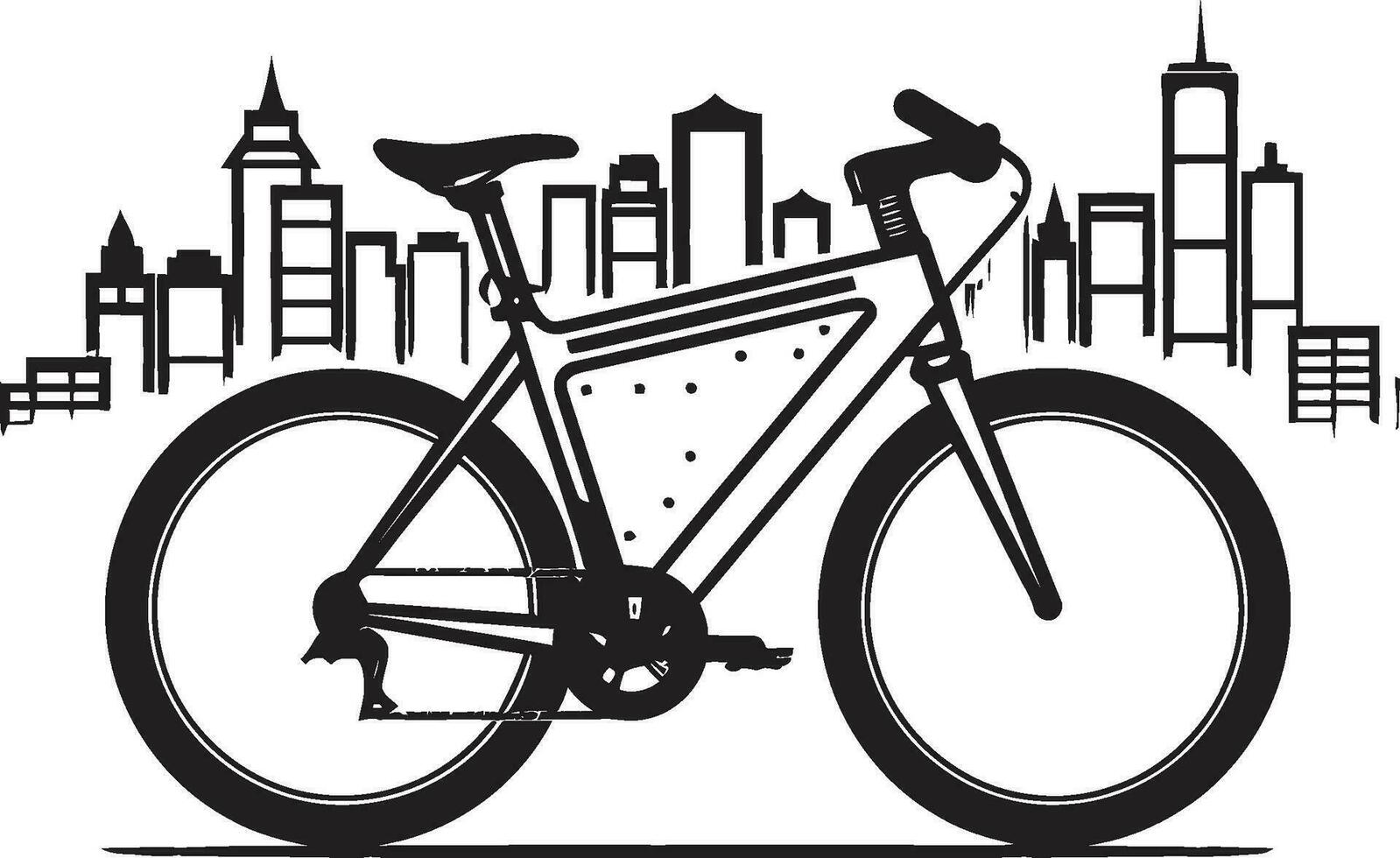 fietsroute iconisch fiets vector ontwerp versnelling zwart fiets logo icoon