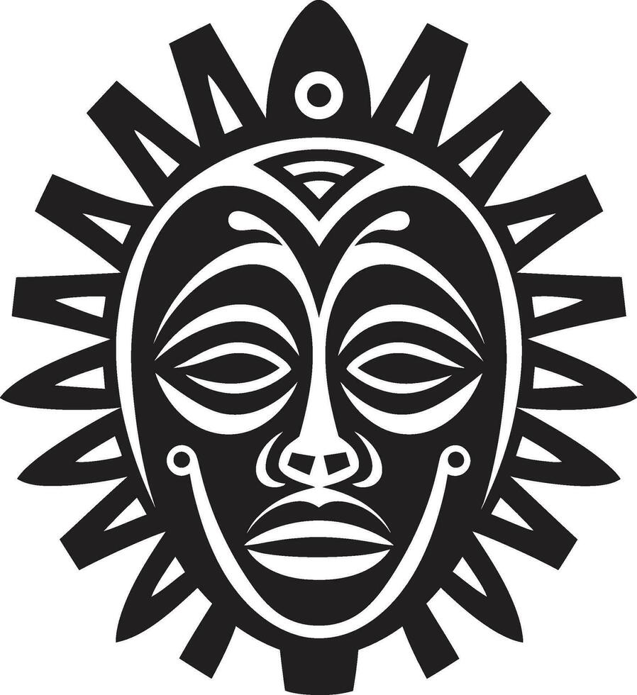 heilig draden iconisch tribal vector etnisch erfgoed Afrikaanse masker embleem