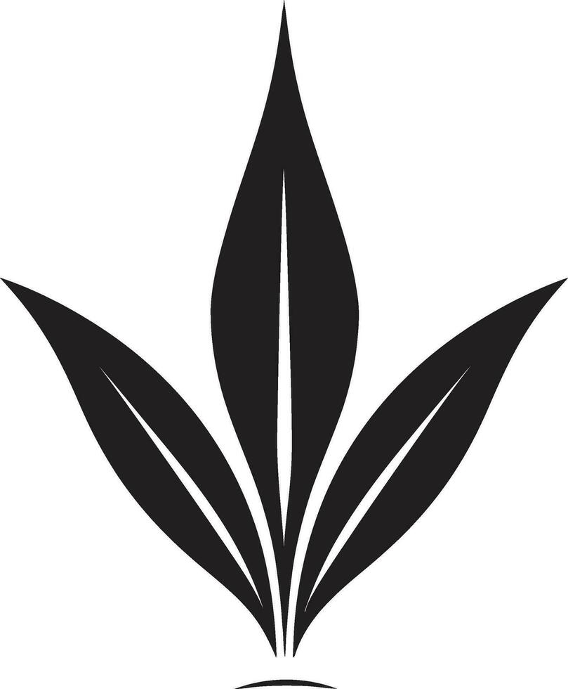 botanisch harmonie aloë vera zwart logo icoon genezing essence zwart vector aloë ontwerp