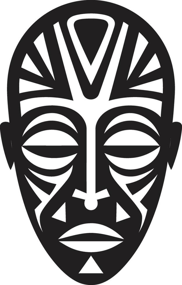 mysticus erfgoed zwart icoon van tribal masker cultureel essence Afrikaanse tribal embleem in vector