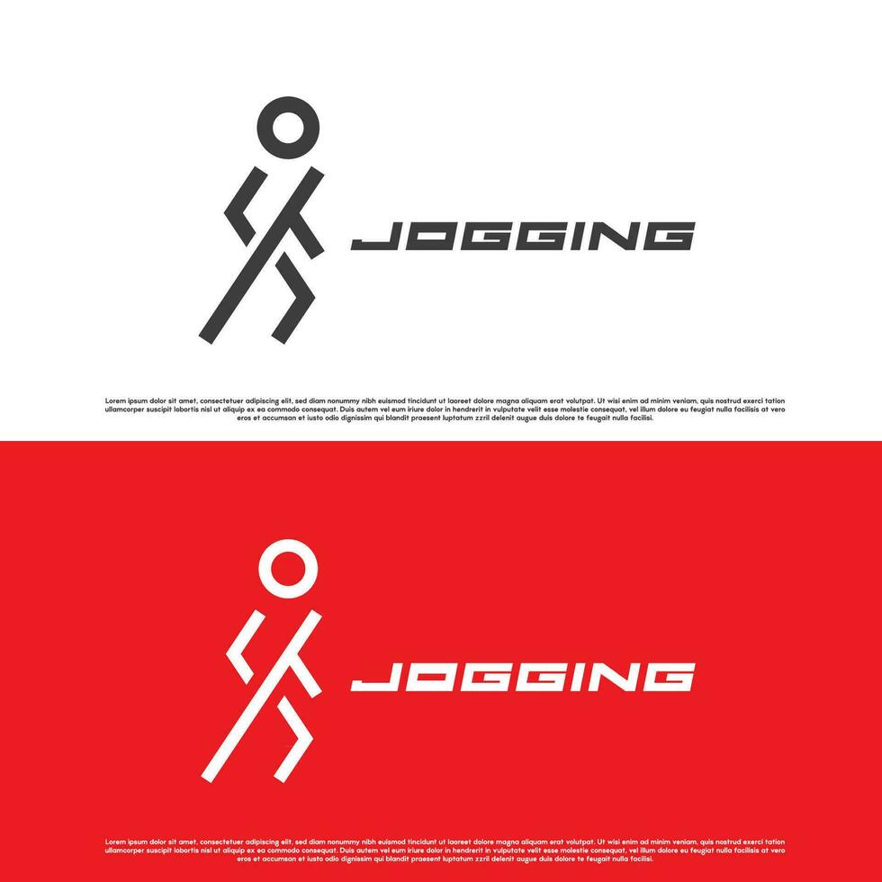 rennen Mens logo ontwerp illustratie. jong atleet mensen oefening fysiek geschiktheid Gezondheid lichaam sport rennen jogging club. modern minimaal gemakkelijk vlak icoon symbool energiek geest macht uithoudingsvermogen. vector