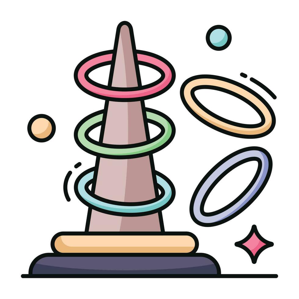 creatief ontwerp icoon van ring toss vector