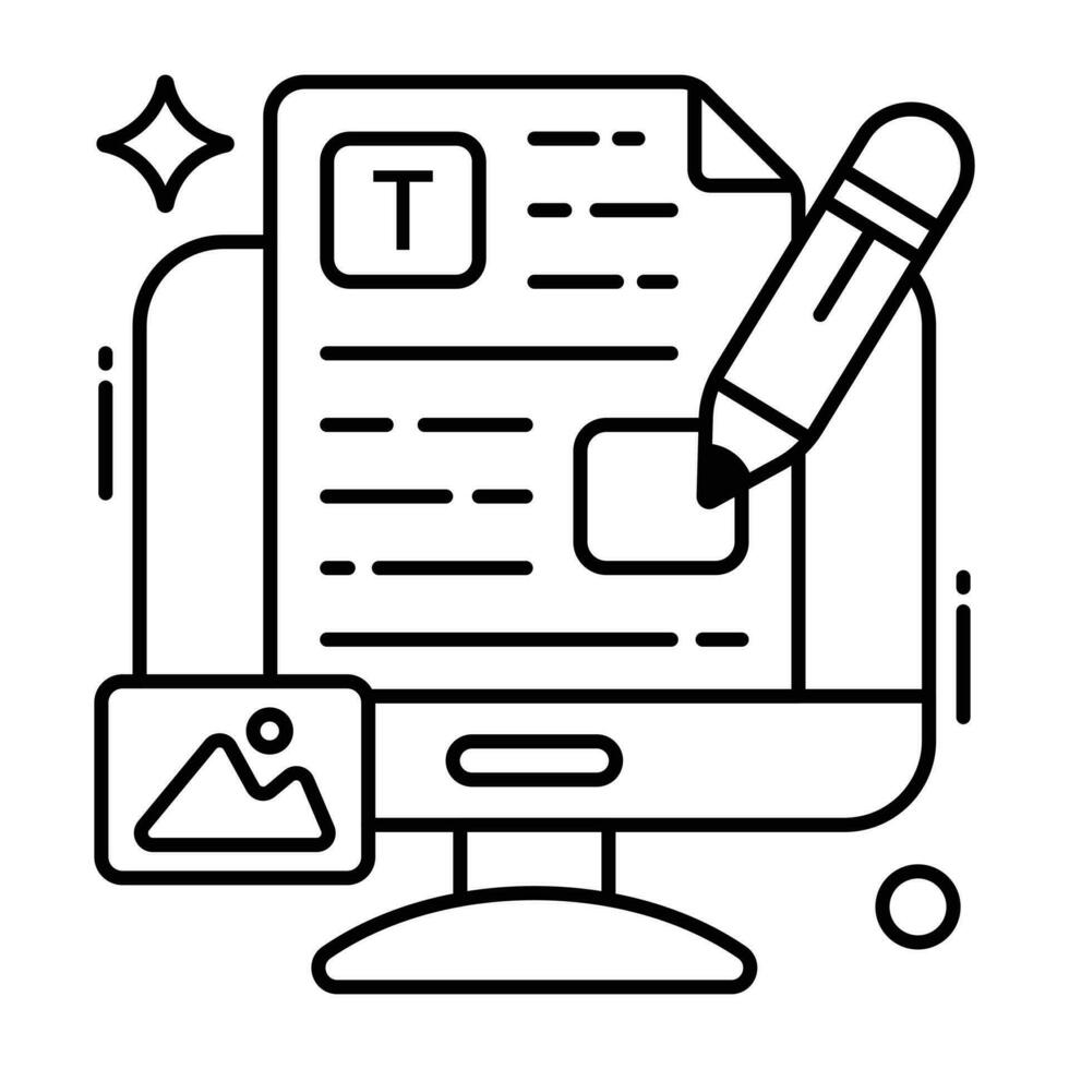 modieus ontwerp icoon van online artikel schrijven vector