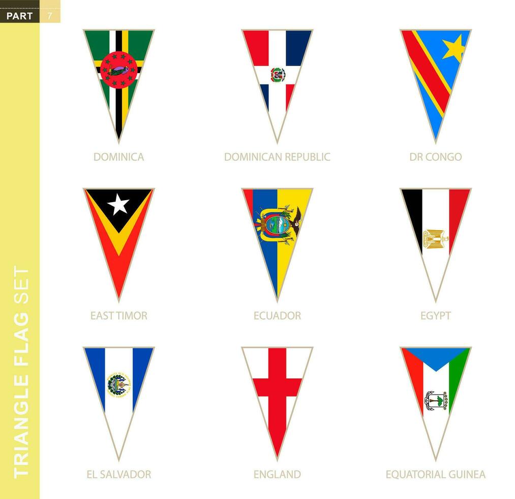 driehoek vlag set, gestileerde land vlaggen. vector