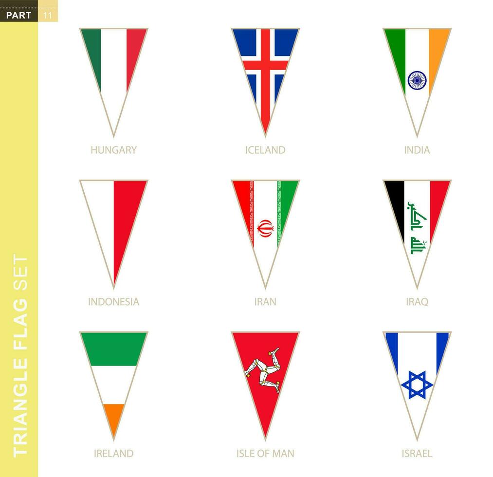 driehoek vlag set, gestileerde land vlaggen. vector