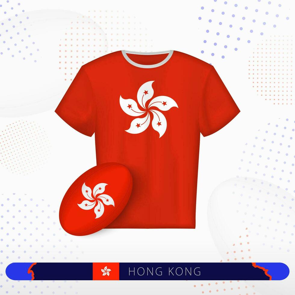 hong Kong rugby Jersey met rugby bal van hong Kong Aan abstract sport achtergrond. vector