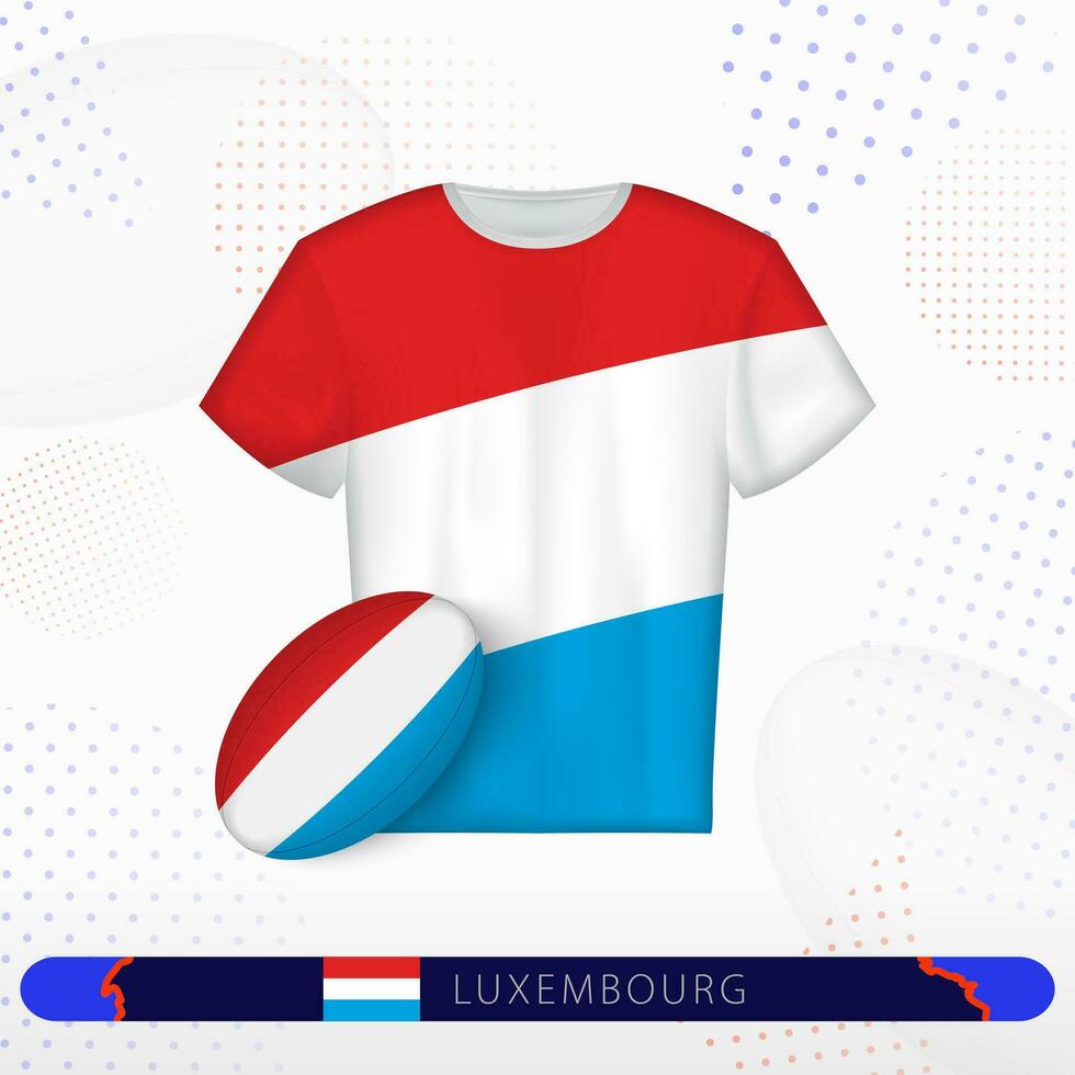 Luxemburg rugby Jersey met rugby bal van Luxemburg Aan abstract sport achtergrond. vector